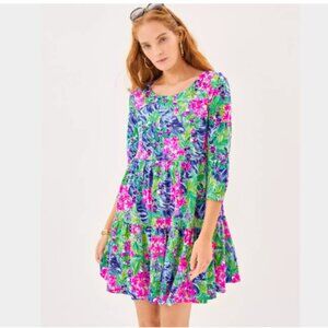 Lilly Pulitzer x Disney Collab Geanna 3/4 Sleeve Dress Size S RARE